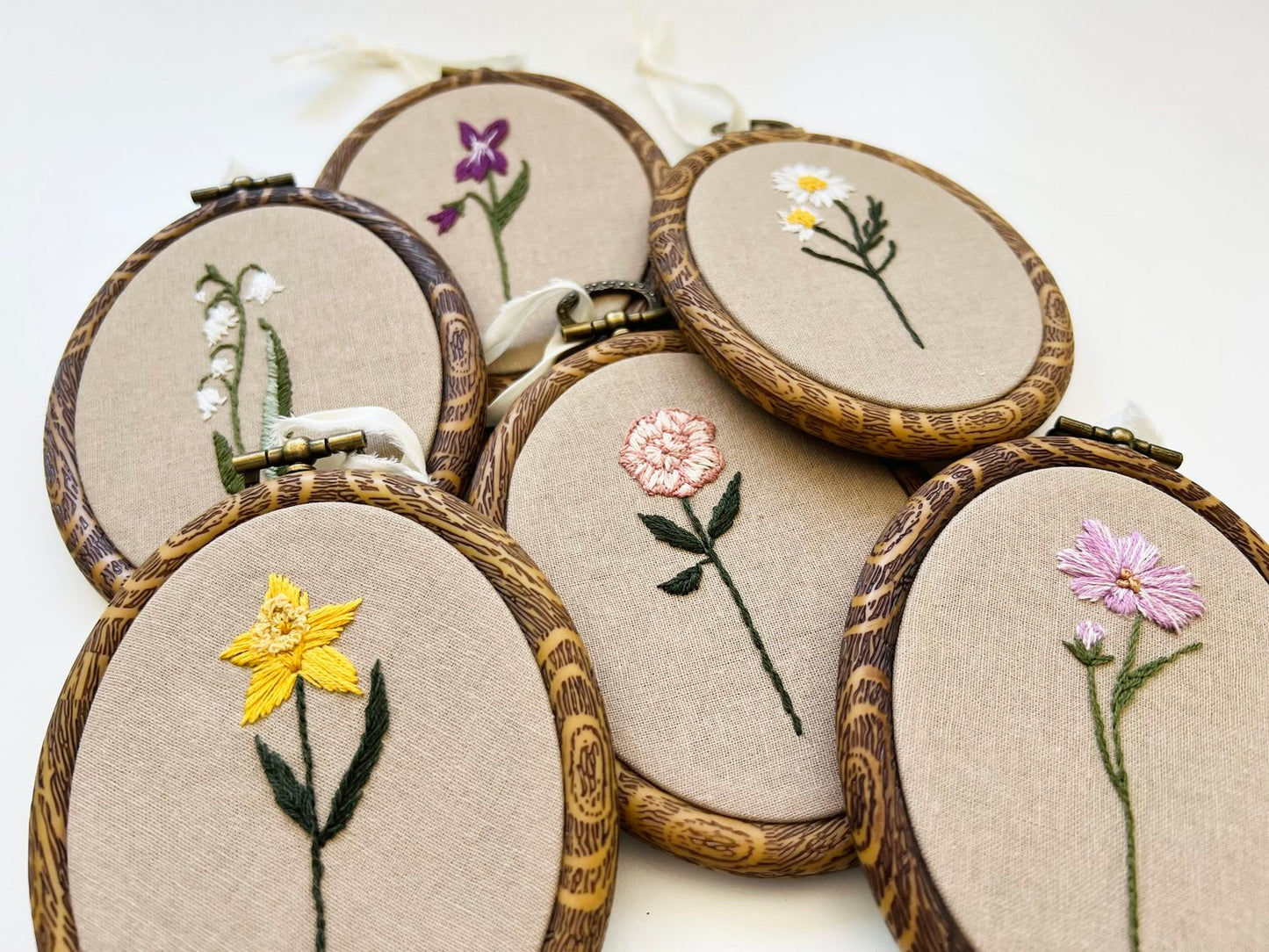 Birth Month Flower PDF Embroidery Pattern Set