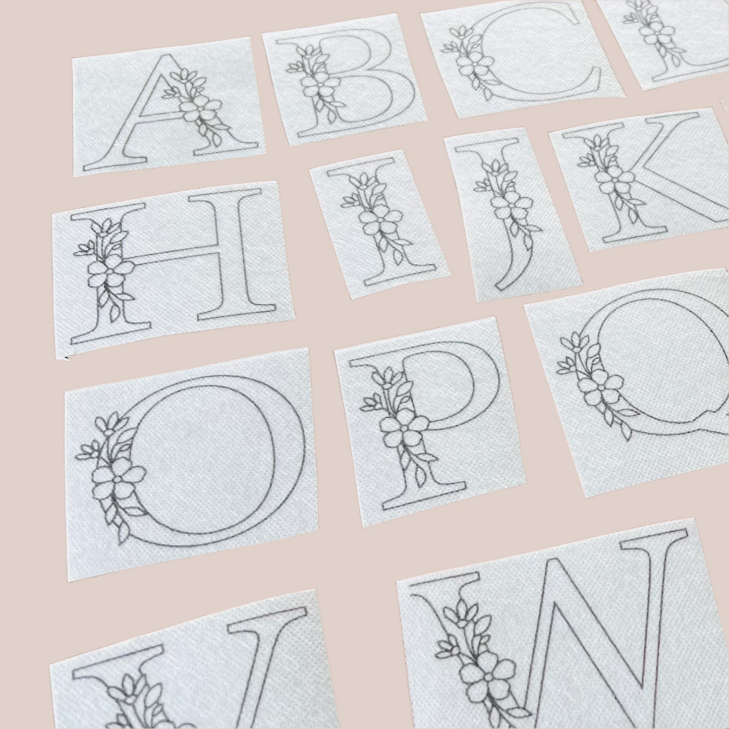 Floral Monogram Embroidery PDF Pattern Set
