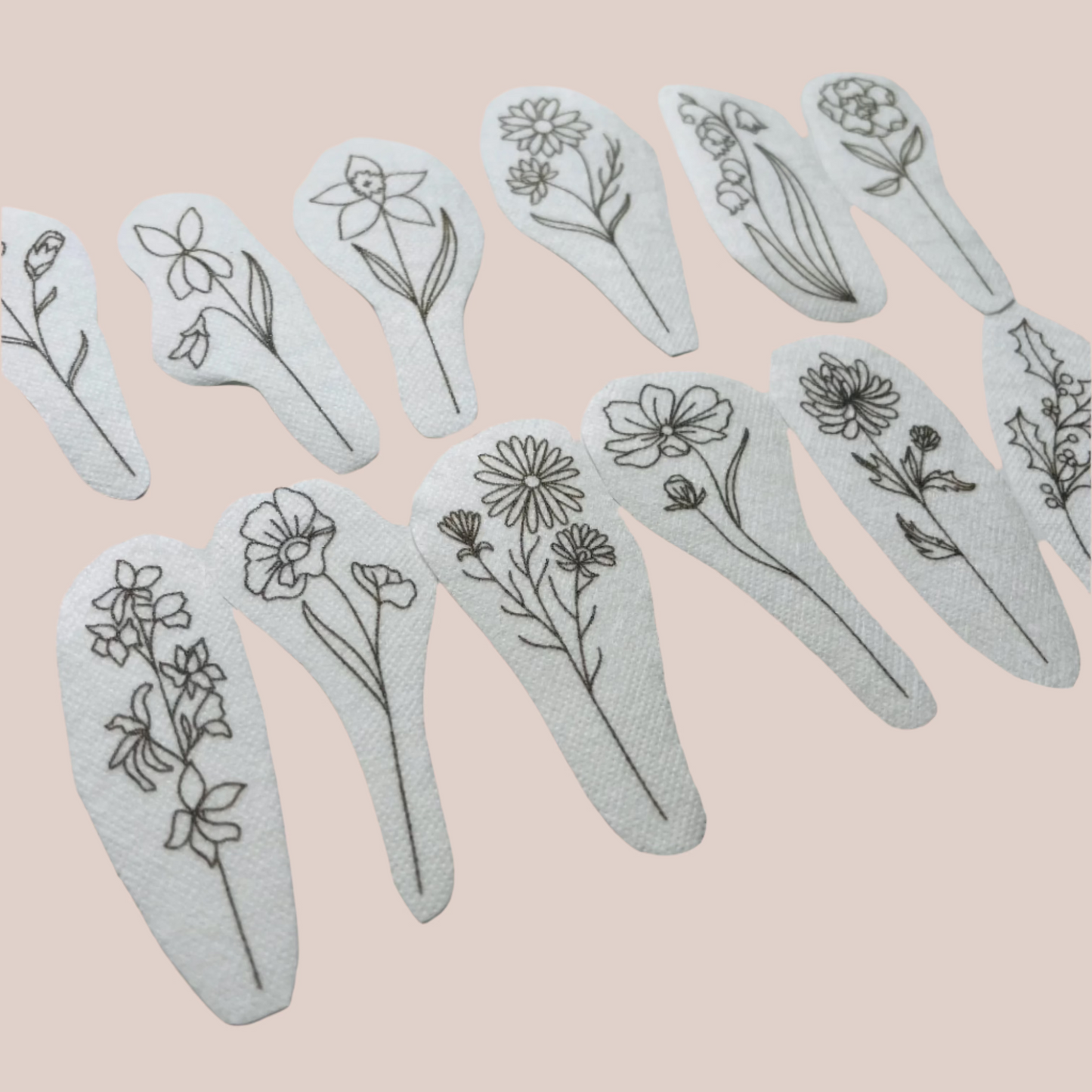 Birth Month Flower PDF Embroidery Pattern Set