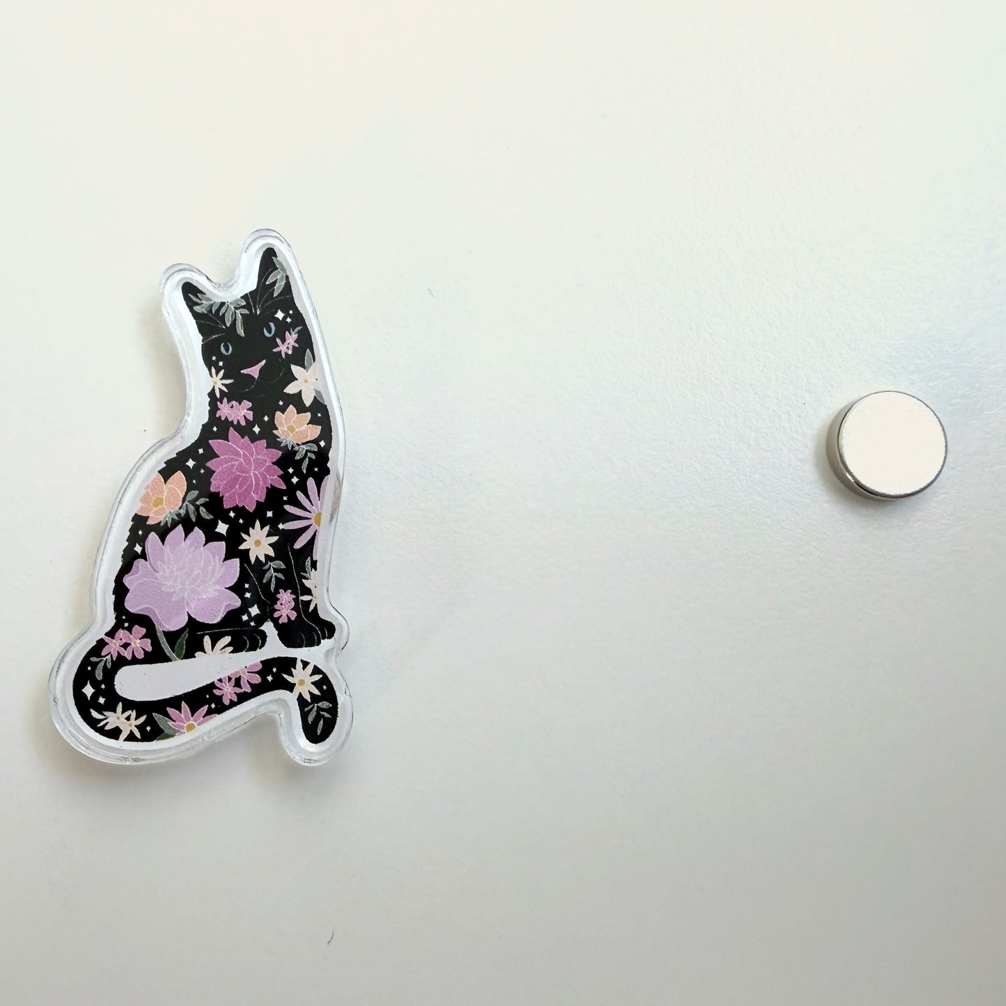 Floral Black Cat Needle Minder