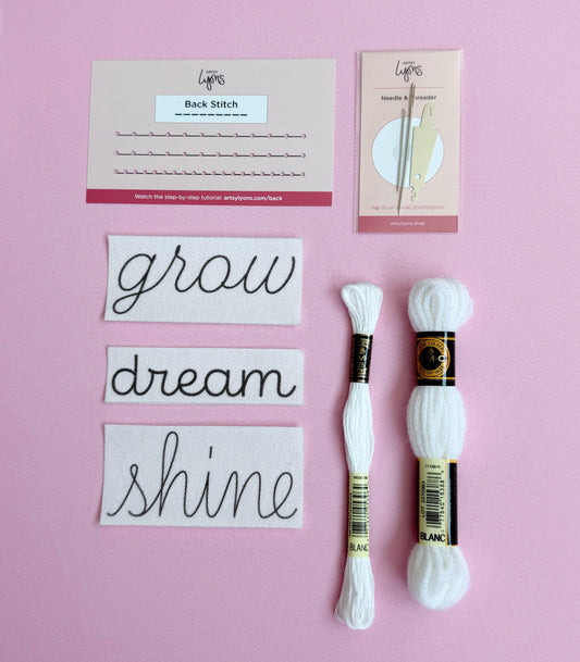 Good Vibes 1-Stitch Beginner Embroidery Kit