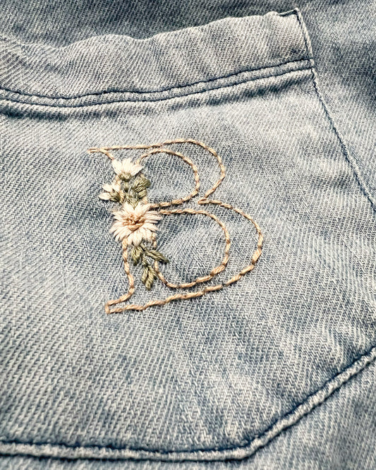 Floral Monogram Embroidery PDF Pattern Set