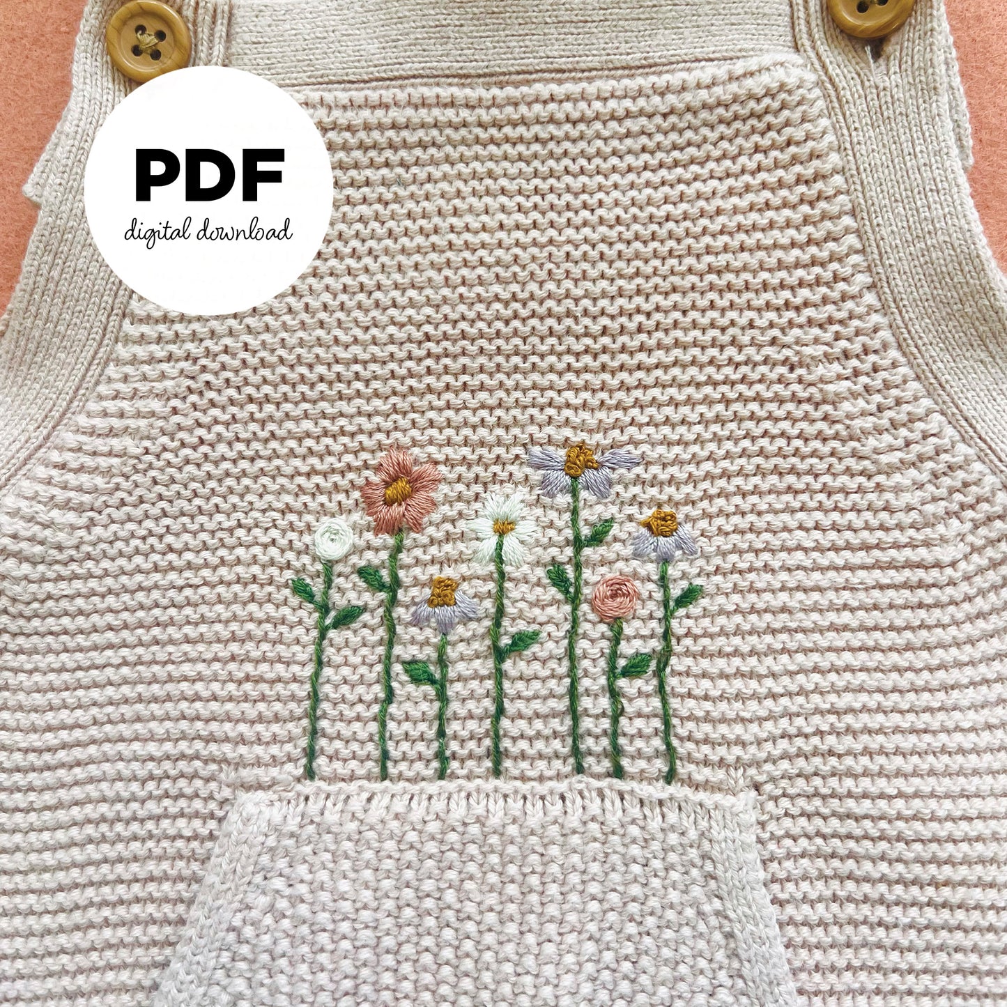Pocket Flower Garden Embroidery PDF Pattern Set