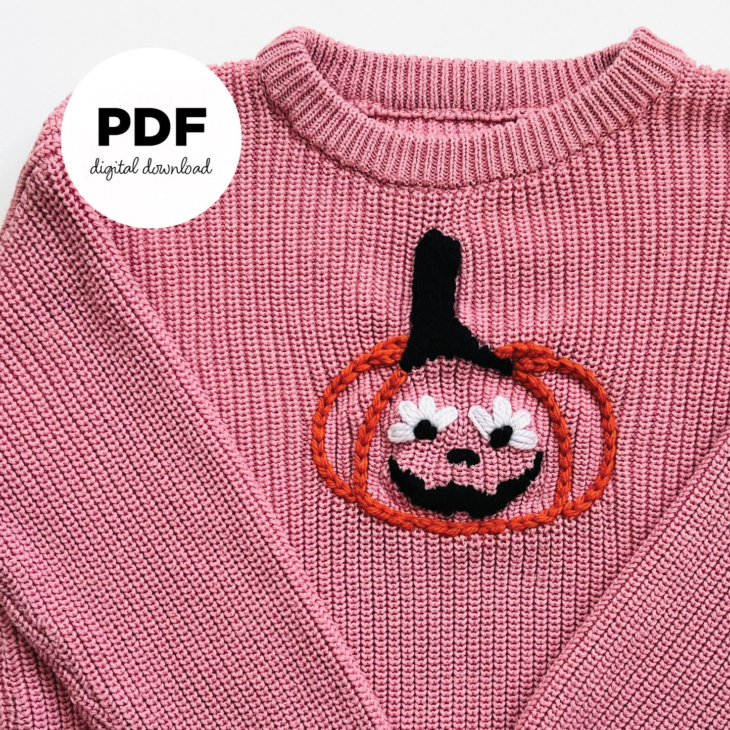 Spooky Sweet Pumpkin Embroidery PDF Pattern