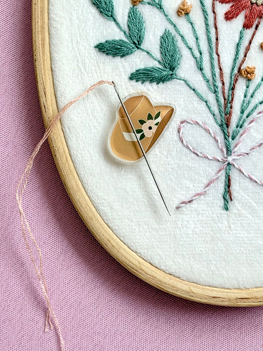 Floral Cowgirl Hat Needle Minder