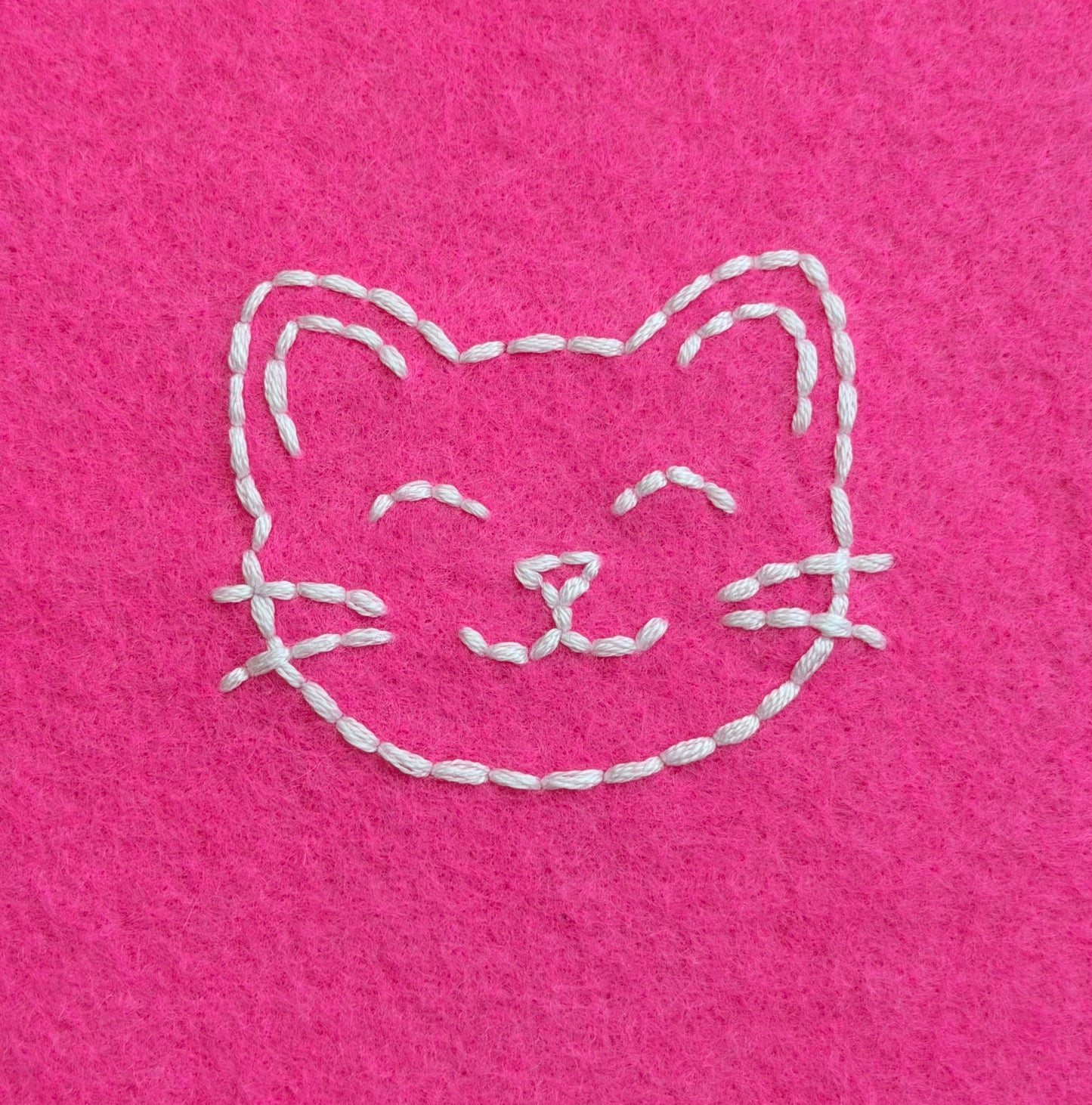 Happy Cat 1-Stitch Beginner Embroidery Kit