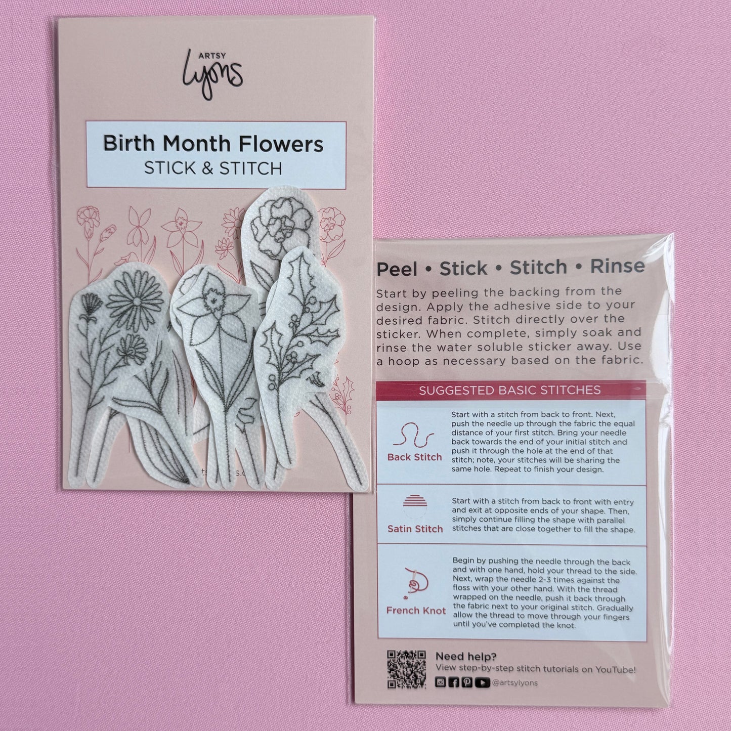 Birth Month Flowers Stick & Stitch Set