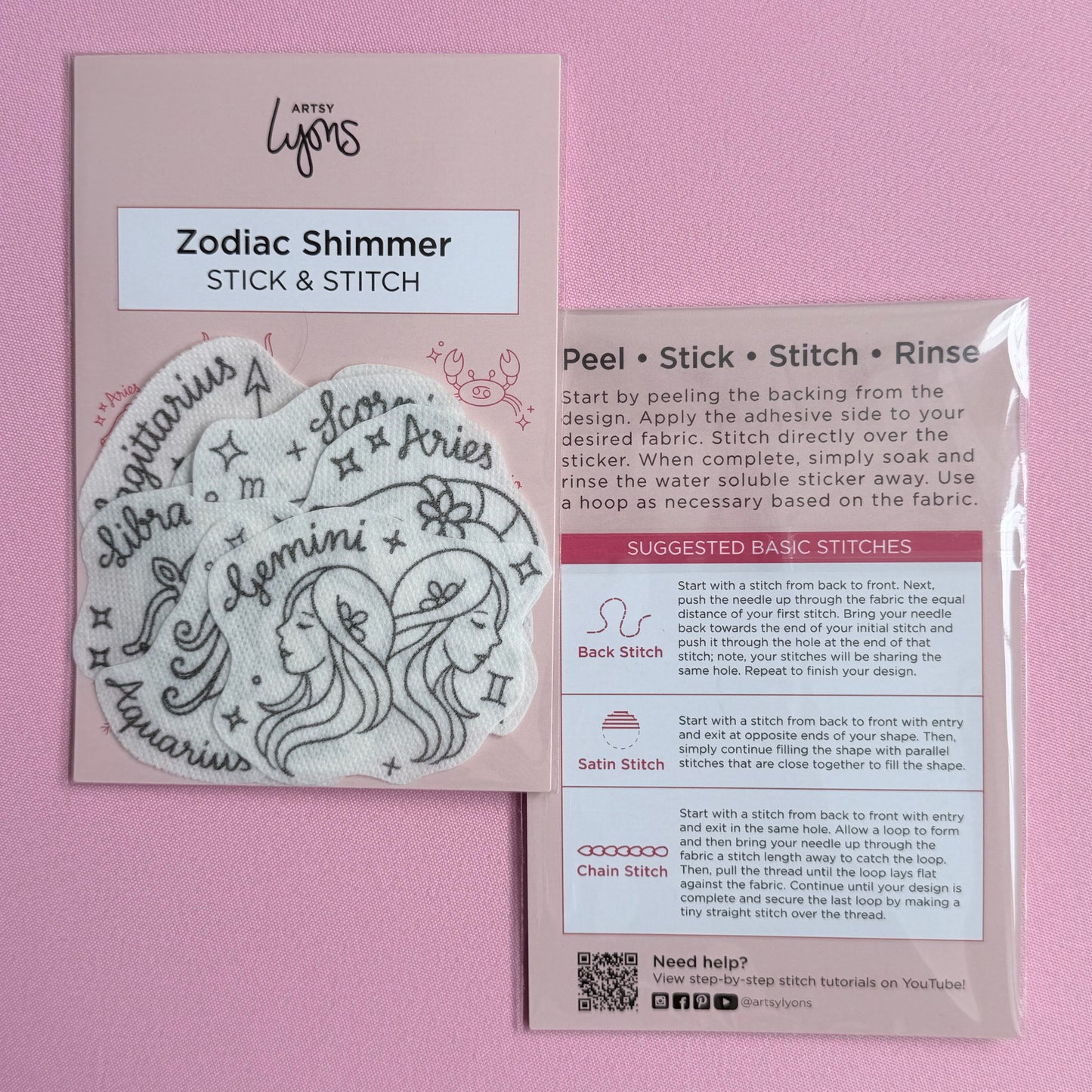 Zodiac Shimmer Stick & Stitch Set