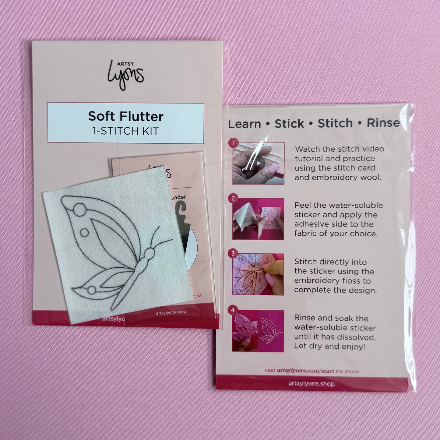 Soft Flutter 1-Stitch Beginner Embroidery Kit