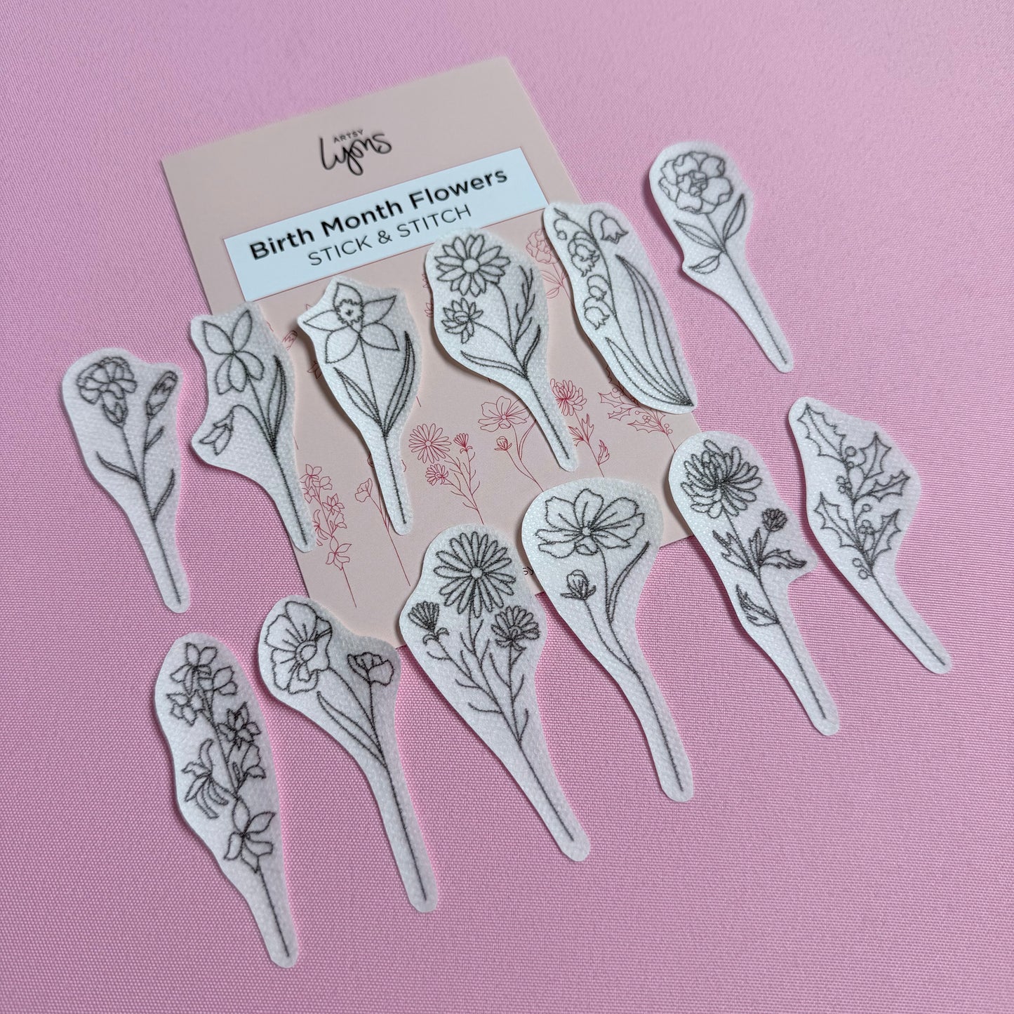 Birth Month Flowers Stick & Stitch Set