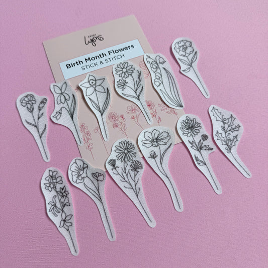 Birth Month Flowers Stick & Stitch Set