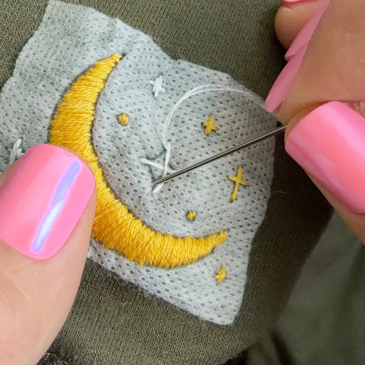 Moonlight 2-Stitch Beginner Embroidery Kit