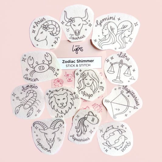 Zodiac Shimmer Stick & Stitch Set