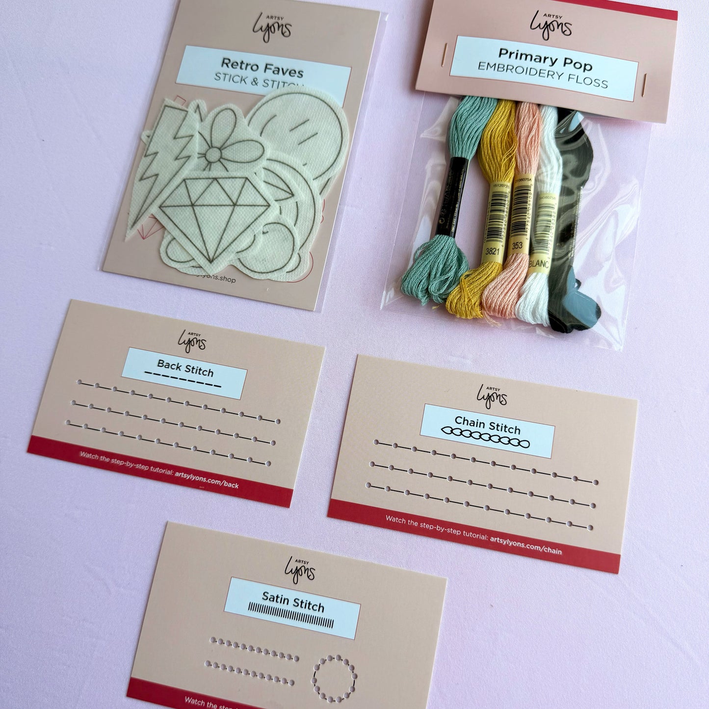 Retro Faves Beginner Embroidery Kit