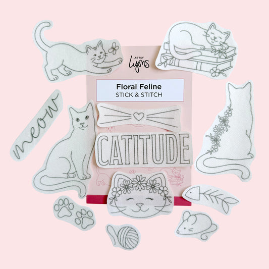 Floral Feline Stick & Stitch Set