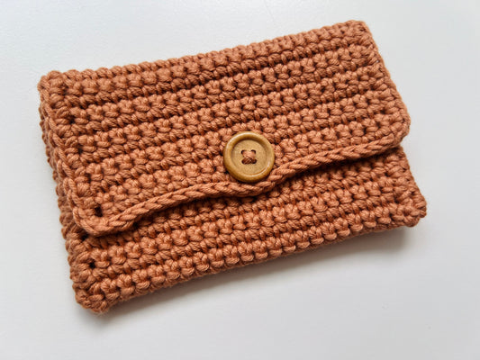 Hand-Crocheted Pouch - Terracotta Orange