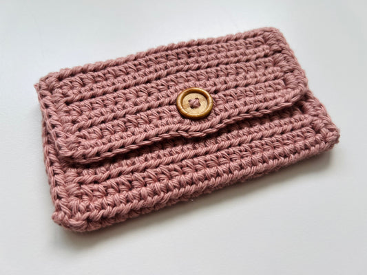 Hand-Crocheted Pouch - Blush Pink