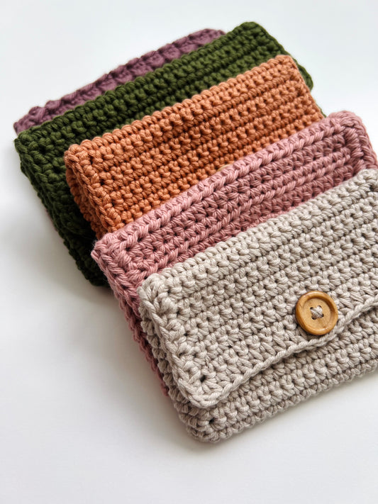 Hand-Crocheted Pouch - Olive Green