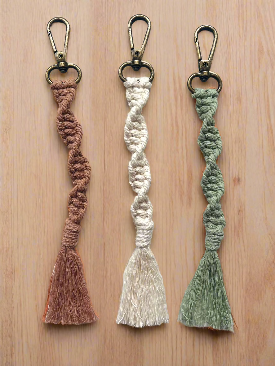 Macrame Spiral Keychain