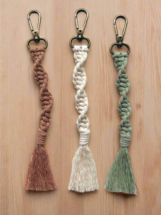 Macrame Spiral Keychain