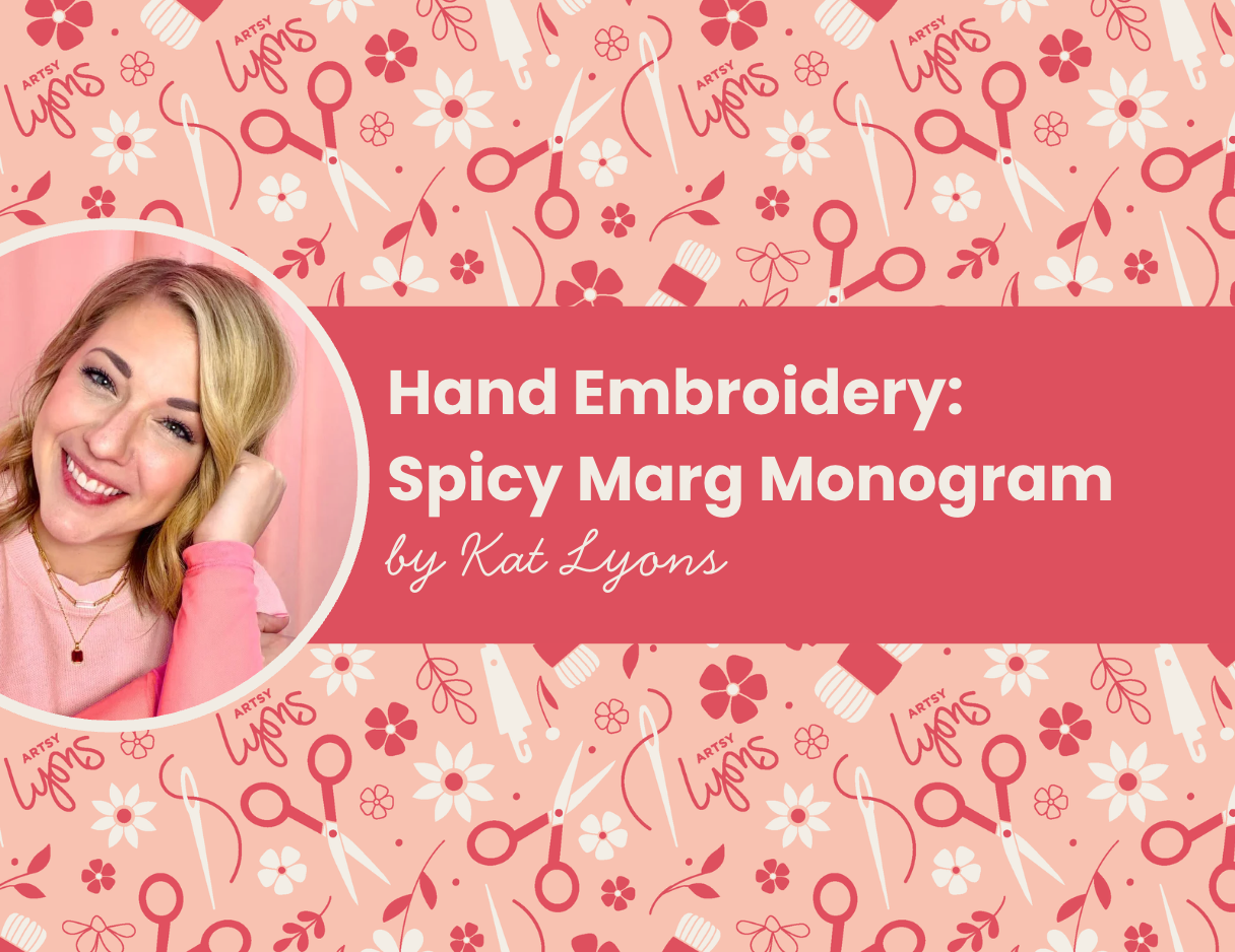 Spicy Margarita Monogram Embroidery PDF Pattern Set | Full Alphabet