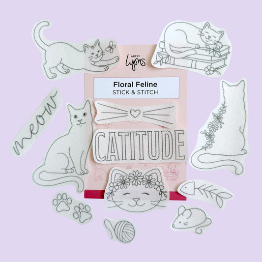 Floral Feline Stick & Stitch Set