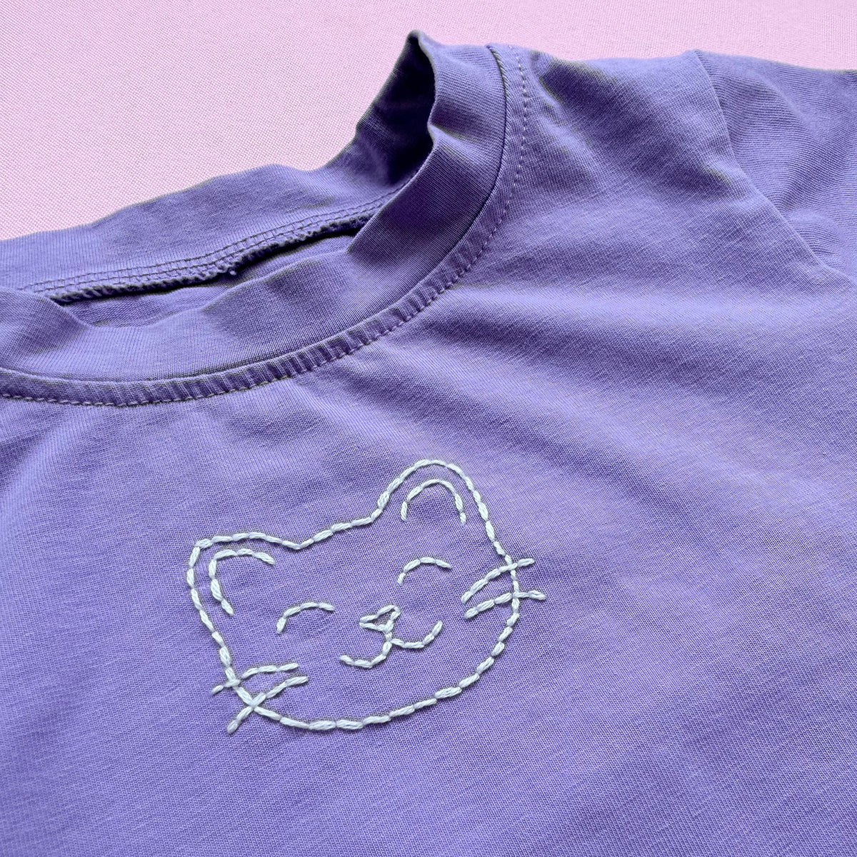 Happy Cat 1-Stitch Beginner Embroidery Kit