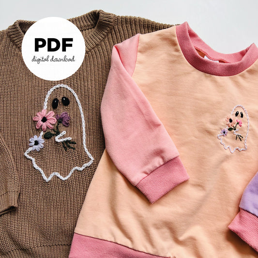 Floral Ghost Embroidery PDF Pattern