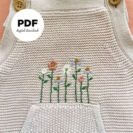 Pocket Flower Garden Embroidery PDF Pattern Set