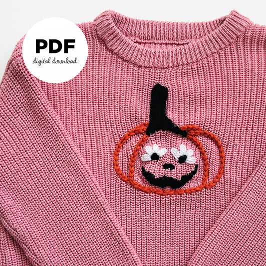 Spooky Sweet Pumpkin Embroidery PDF Pattern